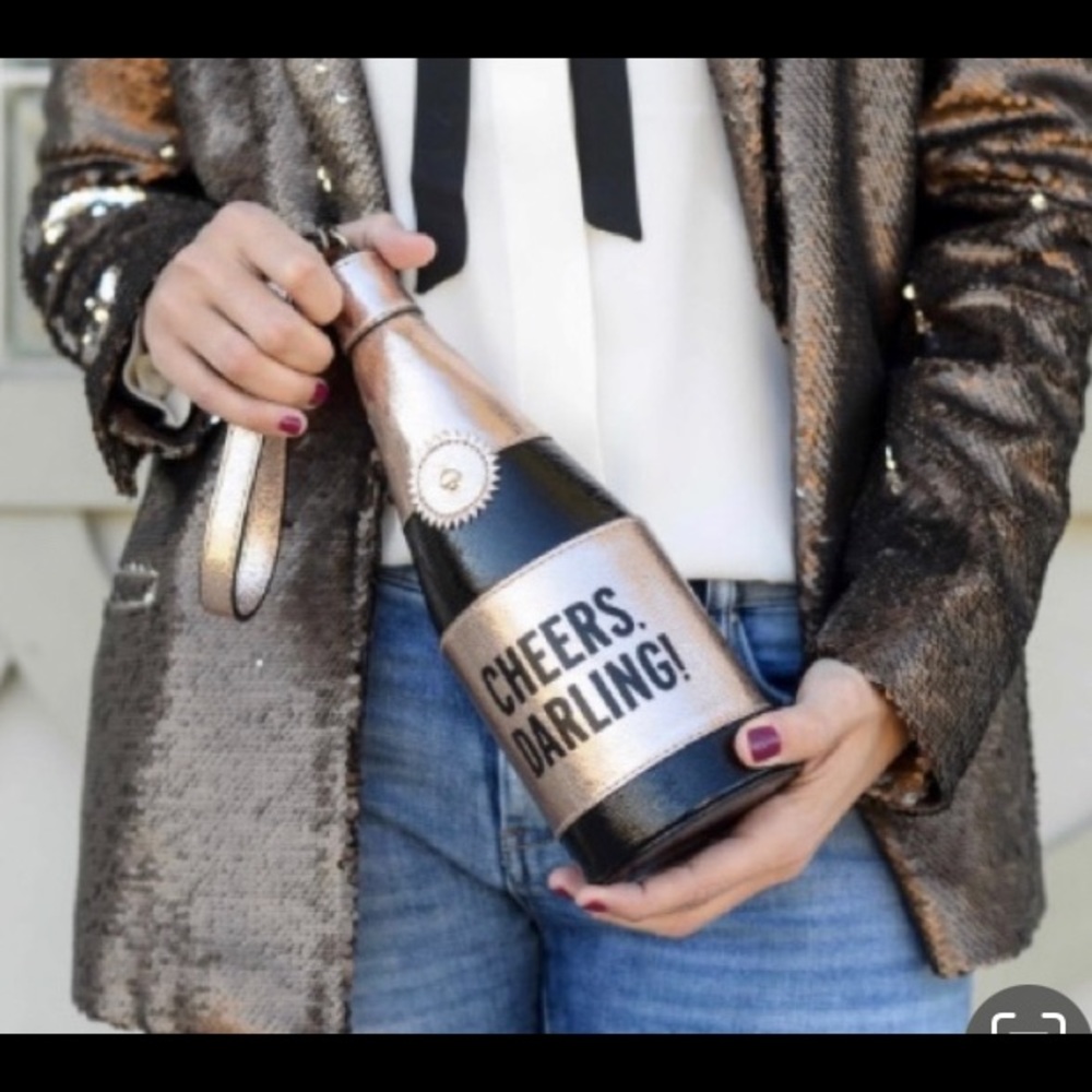 Kate Spade ♠️ Champagne bottle.  Cheer’s Darling whimsical like new bag. Novelty